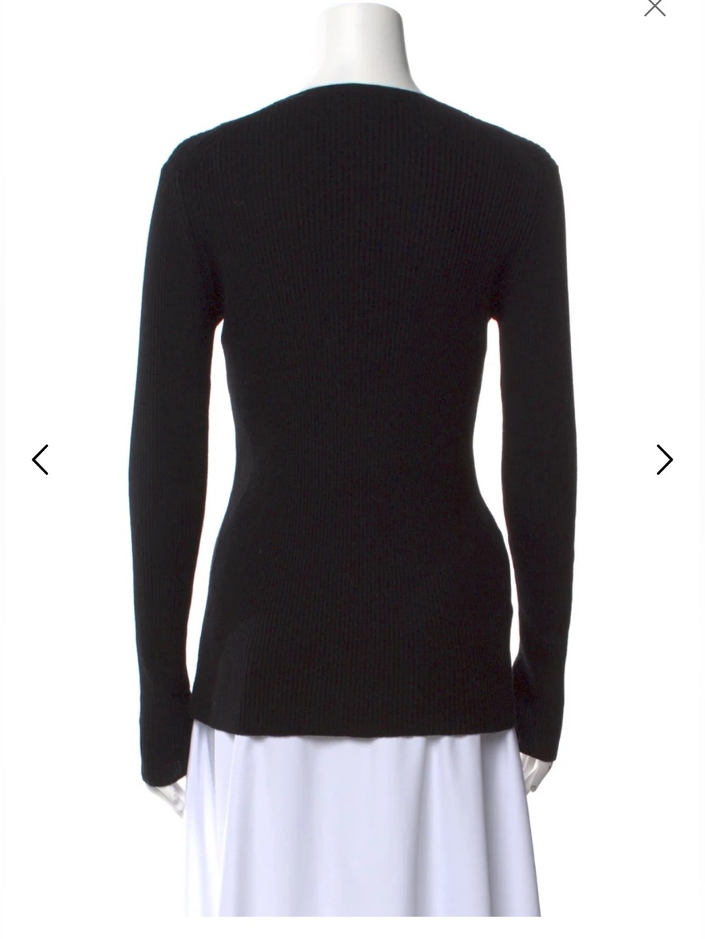 Classic Black Ribbed Long-Sleeve Sweater - Picture 3 of 3